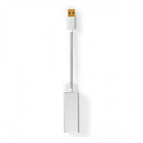 USB-A Adapter | USB 3.2 Gen 1 | USB-A Male | RJ45 Female | 1 Gbps | 0.20 m | Rond | Verguld | Gevlochten / Nylon | Zilver | Cover Window Box - cctb61950al02