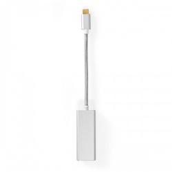 USB-C™ Adapter | USB 3.2 Gen 1 | USB-C™ Male | RJ45 Female | 1 Gbps | 0.20 m | Rond | Verguld | Gevlochten / Nylon | Zilver | Cover Window Box - cctb64950al02