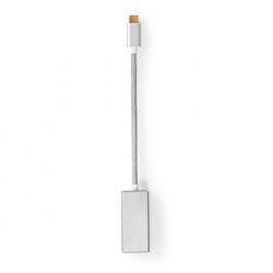 USB-C™ Adapter | USB 3.2 Gen 1 | USB-C™ Male | DisplayPort Female | 0.20 m | Rond | Verguld | Gevlochten / Nylon | Zilver | Cover Window Box - cctb64450al02