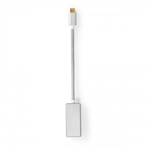 USB-C™ Adapter | USB 3.2 Gen 1 | USB-C™ Male | DisplayPort Female | 0.20 m | Rond | Verguld | Gevlochten / Nylon | Zilver | Cover Window Box - cctb64450al02