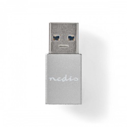 USB-A Adapter | USB 3.2 Gen 1 | USB-A Male | USB-C™ Female | 5 Gbps | Rond | Vernikkeld | Zwart | Doos - ccgb60925gy