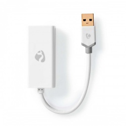 USB-A Adapter | USB 3.2 Gen 1 | USB-A Male | RJ45 Female | 1 Gbps | 0.20 m | Rond | Verguld | PVC | Wit | Doos - ccbw61950wt02