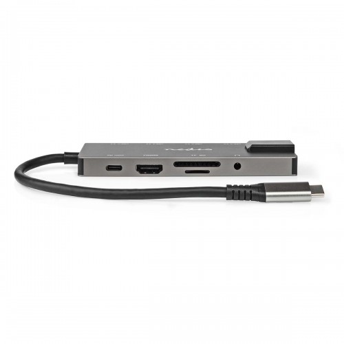 USB Docking Station | USB 3.2 Gen 1 | USB-C™ Male | HDMI™ Output / RJ45 Female / SD / 2x USB-C™ / 3,5 mm Female / 3x USB-A Female | 5 Gbps | 0.20 m | Rond | Verguld | PVC | Antraciet | Doos - ccbw64775at02