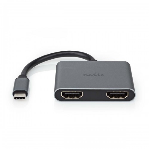 USB Multi-Port Adapter | USB 3.2 Gen 1 | USB-C™ Male | 2x HDMI™ | 0.10 m | Rond | Vernikkeld | PVC | Zwart | Envelop - ccgp64670bk01