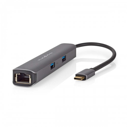 USB Multi-Port Adapter | USB 3.2 Gen 1 | USB-C™ Male | HDMI™ Output / RJ45 Female / 2x USB-A Female / 2x USB-C™ | 5 Gbps | 0.20 m | Rond | Verguld | PVC | Antraciet | Doos - ccbw64230at02