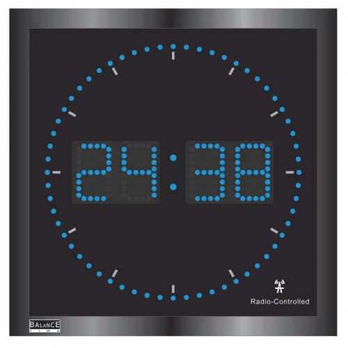 Wandklok Digitaal Zwart - he-clock-27