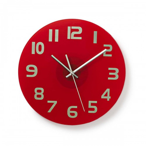 Wandklok | Diameter: 300 mm | Glas | Rood - clwa006gl30rd