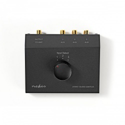 Analoge Audio-Switch | 3 poort(en) | Input: 3x (2x RCA Female) | Output: 1x (2x RCA Female) | Manueel | Metaal | Zwart - aswi2403bk