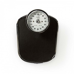 Personenweegschaal | Analoog | Zwart | Rubber | Antislip weegplateau | Maximaal weegvermogen: 160 kg - pesc110abk