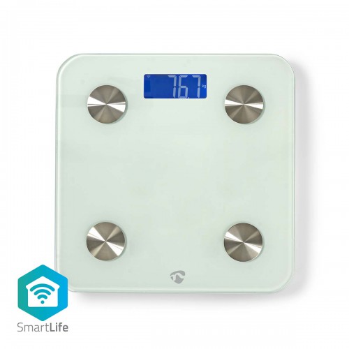 SmartLife Personenweegschaal | Wi-Fi | BMR / Botten / Gewicht / Spieren / Vet / Water | 8 | Piekbelasting: 180 kg | Android™ / IOS | Glas | Wit - wifihs10wt