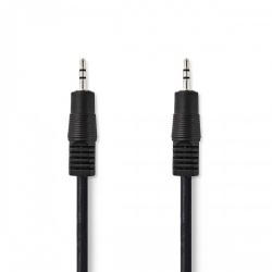 Stereo-Audiokabel | 2,5 mm Male | 2,5 mm Male | Vernikkeld | 1.00 m | Rond | Zwart | Envelop - cagp21000bk10