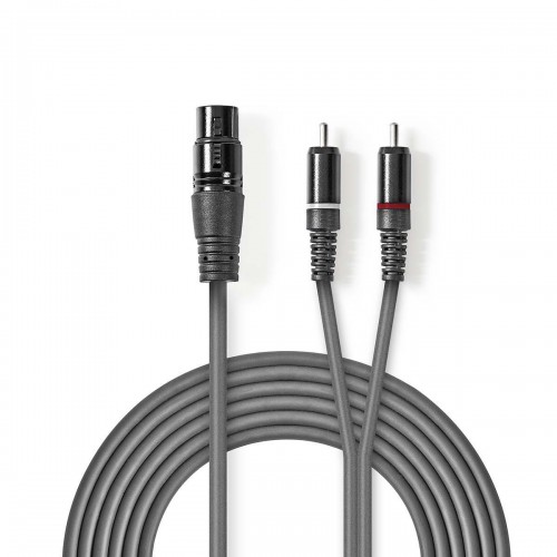 Gebalanceerde Audiokabel | XLR 3-Pins Female | 2x RCA Male | Vernikkeld | 1.50 m | Rond | PVC | Donkergrijs | Kartonnen Sleeve - coth15220gy15