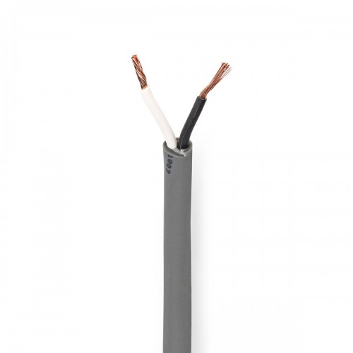 Speaker-Kabel | 2x 1.50 mm² | Koper | 100.0 m | Rond | PVC | Donkergrijs | Rol - cotr15030gy100