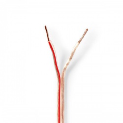 Speaker-Kabel | 2x 1.50 mm² | Koper | 100.0 m | Rond | PVC | Transparant | Rol - cabr1500tr1000