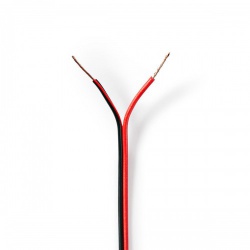 Speaker-Kabel | 2x 0.50 mm² | CCA | 100.0 m | Rond | PVC | Rood / Zwart | Folieverpakking - cagw0500bk1000