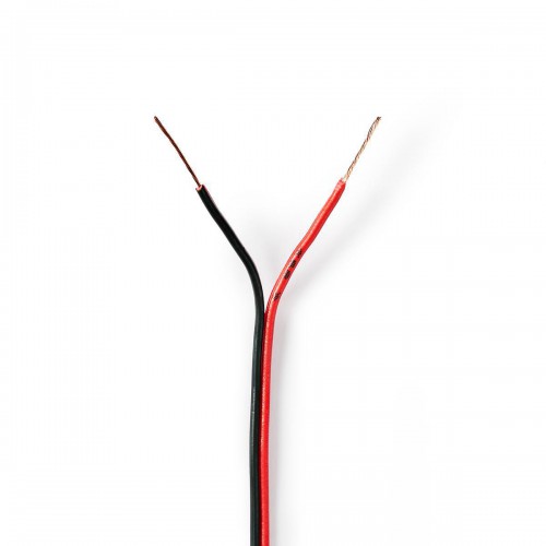 Speaker-Kabel | 2x 0.35 mm² | CCA | 100.0 m | Rond | PVC | Rood / Zwart | Folieverpakking - cagw0350bk1000