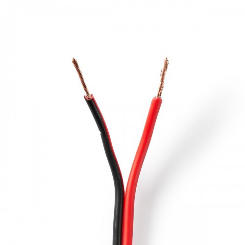 Speaker-Kabel | 2x 0.75 mm² | CCA | 15.0 m | Rond | PVC | Rood / Zwart | Folieverpakking - cagw0750bk150