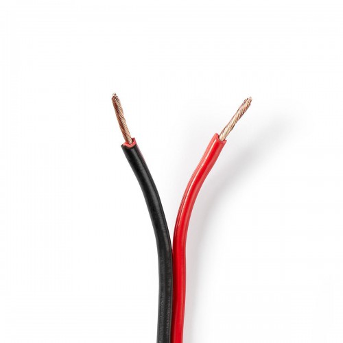 Speaker-Kabel | 2x 1.50 mm² | CCA | 15.0 m | Rond | PVC | Rood / Zwart | Folieverpakking - cagw1500bk150