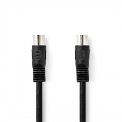 DIN-Audiokabel | DIN 5-Pins Male | DIN 5-Pins Male | Vernikkeld | 2.00 m | Rond | PVC | Zwart | Label - cagl20000bk20