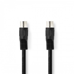 DIN-Audiokabel | DIN 5-Pins Male | DIN 5-Pins Male | Vernikkeld | 2.00 m | Rond | PVC | Zwart | Label - cagl20000bk20