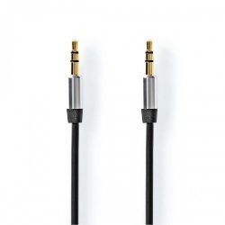 Stereo-Audiokabel | 2,5 mm Male | 2,5 mm Male | Verguld | 1.00 m | Rond | Zwart | Label - cagl21250bk10