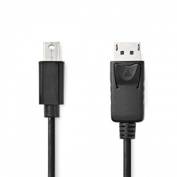 Mini DisplayPort-Kabel | DisplayPort 1.2 | Mini-DisplayPort Male | DisplayPort Male | 21.6 Gbps | Vernikkeld | 1.00 m | Rond | PVC | Zwart | Envelop - ccgp37400bk10