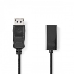 DisplayPort-Kabel | DisplayPort Male | HDMI™ Output | 1080p | Vernikkeld | 0.20 m | Rond | PVC | Zwart | Envelop - ccgp37150bk02
