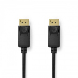 DisplayPort-Kabel | DisplayPort Male | DisplayPort Male | 8K@60Hz | Vernikkeld | 2.00 m | Rond | PVC | Zwart | Doos - ccgb37014bk20
