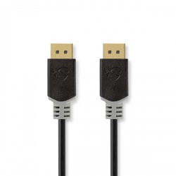 DisplayPort-Kabel | DisplayPort Male | DisplayPort Male | 8K@60Hz | Verguld | 2.00 m | Rond | PVC | Antraciet / Grijs | Doos - ccbw37014at20