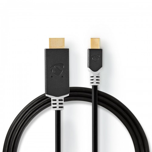 Mini DisplayPort-Kabel | DisplayPort 1.4 | Mini-DisplayPort Male | HDMI™ Connector | 48 Gbps | Verguld | 2.00 m | Rond | PVC | Antraciet | Polybag - ccbp37604at20