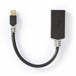 Mini DisplayPort-Kabel | DisplayPort 1.4 | Mini-DisplayPort Male | HDMI™ Output | 48 Gbps | Verguld | 0.20 m | Rond | PVC | Antraciet | Polybag - ccbp37654at02
