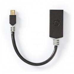 Mini DisplayPort-Kabel | DisplayPort 1.4 | Mini-DisplayPort Male | HDMI™ Output | 48 Gbps | Verguld | 0.20 m | Rond | PVC | Antraciet | Window Box - ccbw37654at02