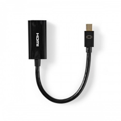 Mini DisplayPort-Kabel | DisplayPort 1.2 | Mini-DisplayPort Male | HDMI™ Output | 21.6 Gbps | Vernikkeld | 0.20 m | Rond | PVC | Zwart | Label - ccgt37650bk02