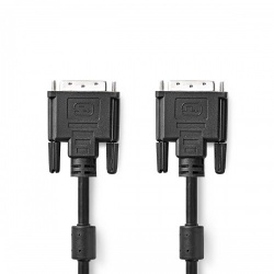 DVI-Kabel | DVI-D 24+1-Pins Male | DVI-D 24+1-Pins Male | 2560x1600 | Vernikkeld | 10.0 m | Recht | PVC | Zwart | Polybag - ccgp32001bk100