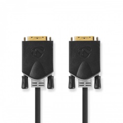 DVI-Kabel | DVI-D 24+1-Pins Male | DVI-D 24+1-Pins Male | 2560x1600 | Verguld | 3.00 m | Recht | PVC | Antraciet | Doos - ccbw32000at30