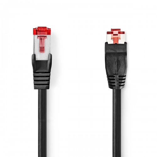 CAT6-kabel | RJ45 Male | RJ45 Male | SF/UTP | 1.00 m | Rond | LSZH | Zwart | Envelop - ccgp85227bk10