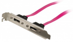 SATA 3 Gb/s Kabel Intern 2x SATA 7-Pins Female - 2x SATA 7-Pins Beugel 0.50 m Rood - vlcp73800r05