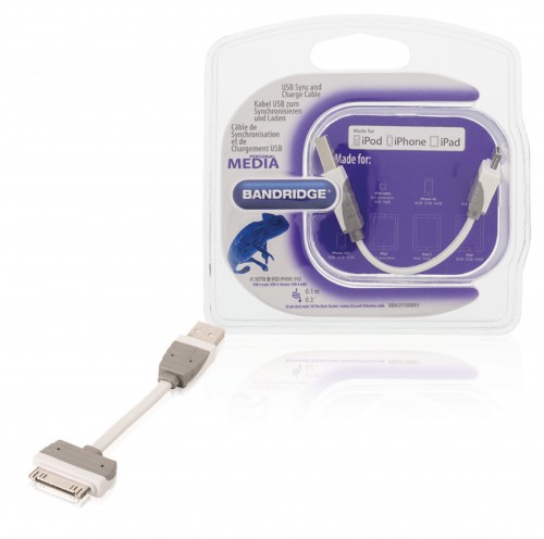 Data en Oplaadkabel Apple Dock 30-Pins - USB A Male 0.10 m Wit - bbm39100w01
