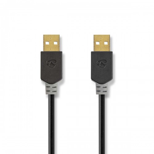 USB-Kabel | USB 2.0 | USB-A Male | USB-A Male | 480 Mbps | Verguld | 2.00 m | Rond | PVC | Antraciet | Doos - ccbw60000at20