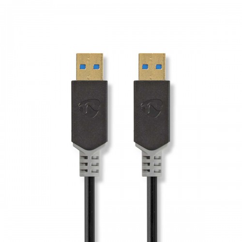 USB-Kabel | USB 3.2 Gen 1 | USB-A Male | USB-A Male | 5 Gbps | Verguld | 2.00 m | Rond | PVC | Antraciet | Doos - ccbw61000at20