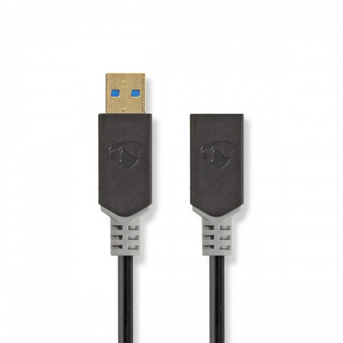 USB-Kabel | USB 3.2 Gen 1 | USB-A Male | USB-A Female | 5 Gbps | Verguld | 2.00 m | Rond | PVC | Antraciet | Doos - ccbw61010at20