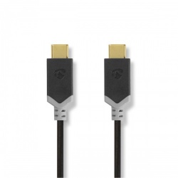 USB-Kabel | USB 3.2 Gen 1 | USB-C™ Male | USB-C™ Male | 60 W | 4K@60Hz | 5 Gbps | Vernikkeld | 1.00 m | Rond | PVC | Antraciet | Window Box - ccbw64700at10