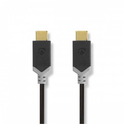 USB-Kabel | USB 3.2 Gen 2 | USB-C™ Male | USB-C™ Male | 100 W | 10 Gbps | Verguld | 1.00 m | Rond | PVC | Antraciet | Window Box - ccbw64750at10