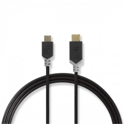 USB-Kabel | USB 2.0 | USB-C™ Male | USB Micro-B Male | 60 W | 480 Mbps | Verguld | 1.00 m | Rond | PVC | Antraciet | Polybag - ccbp60750at10