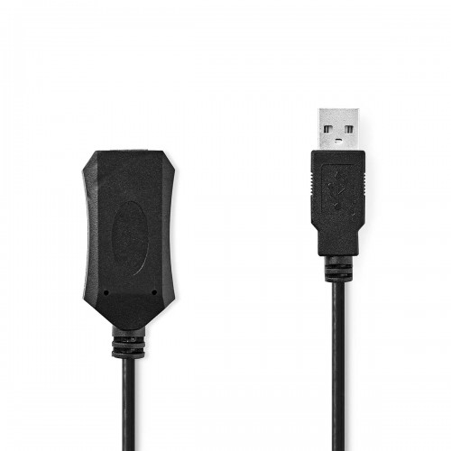 Actieve USB-Kabel | USB 2.0 | USB-A Male | USB-A Female | 480 Mbps | 5.00 m | Rond | Vernikkeld | PVC | Koper | Envelop - ccgp60extbk50