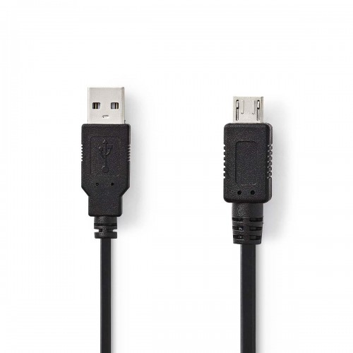 USB-Kabel | USB 2.0 | USB-A Male | USB Micro-A | 480 Mbps | Vernikkeld | 2.00 m | Rond | PVC | Zwart | Polybag - ccgp60400bk20