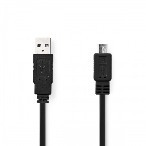 USB-Kabel | USB 2.0 | USB-A Male | USB Micro-B Male | 480 Mbps | Vernikkeld | 1.00 m | Plat | PVC | Zwart | Envelop - ccgp60505bk10
