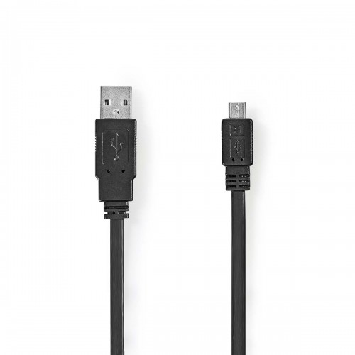 USB-Kabel | USB 2.0 | USB-A Male | USB Micro-B Male | 480 Mbps | Vernikkeld | 1.00 m | Plat | PVC | Zwart | Polybag - ccgp60410bk10