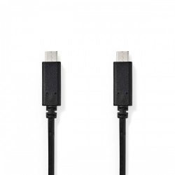 USB-Kabel | USB 3.2 Gen 1 | USB-C™ Male | USB-C™ Male | 60 W | 4K@60Hz | 5 Gbps | Vernikkeld | 1.00 m | Rond | PVC | Zwart | Envelop - ccgp64700bk10
