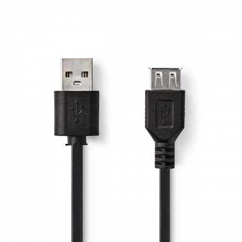 USB-Kabel | USB 2.0 | USB-A Male | USB-A Female | 7.5 W | 480 Mbps | Vernikkeld | 1.00 m | Rond | PVC | Zwart | Label - ccgt60010bk10